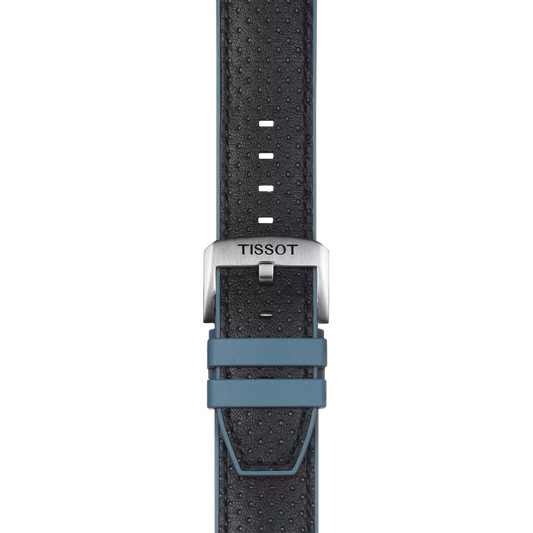 Tissot mavi deri ve kauçuk kayış boynuz aralığı 22 mm