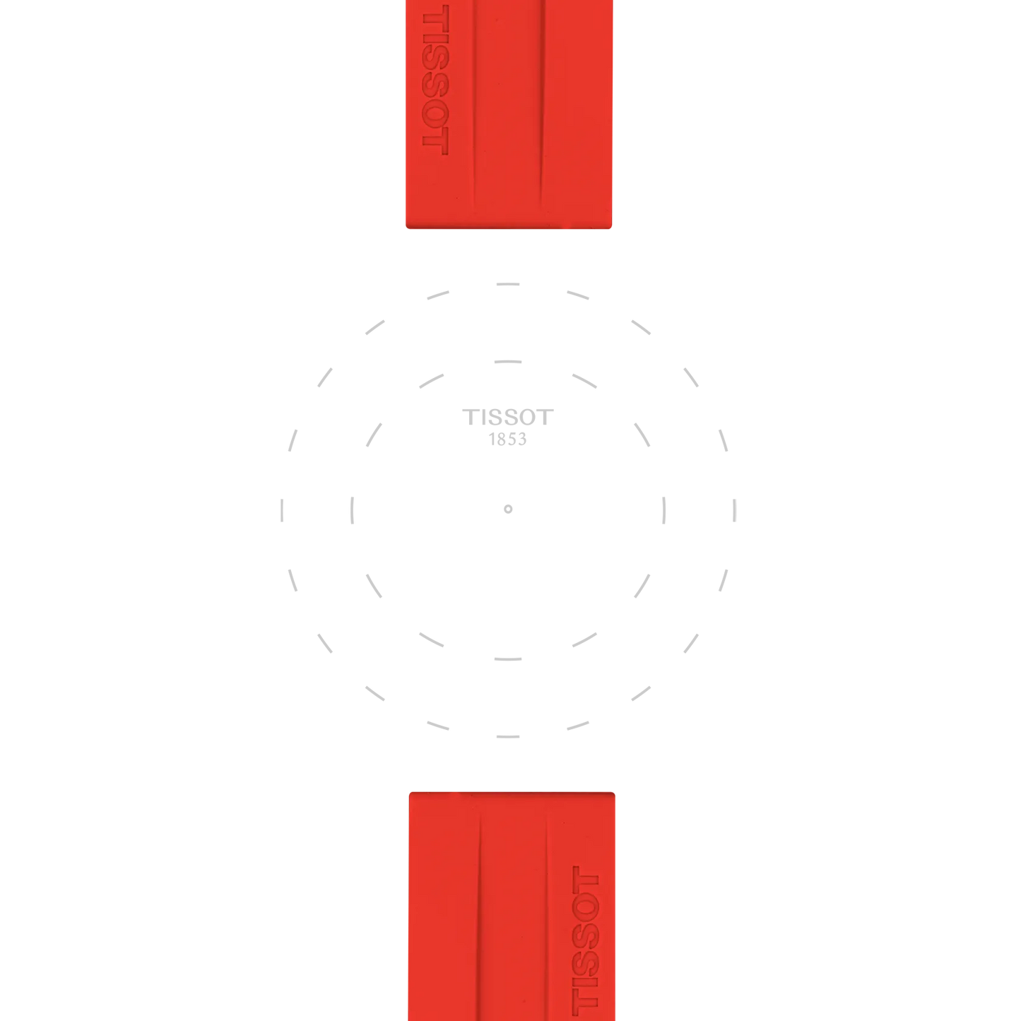 Tissot Kırmızı Silikon Kayış Boynuz Aralığı 22 mm