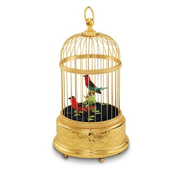 Reuge Collection Voliere de la Cour Singing Birds in Gilt brass Cage