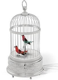 Reuge Collection Voliere de la Cour Singing Birds in Rhodium-plated Cage