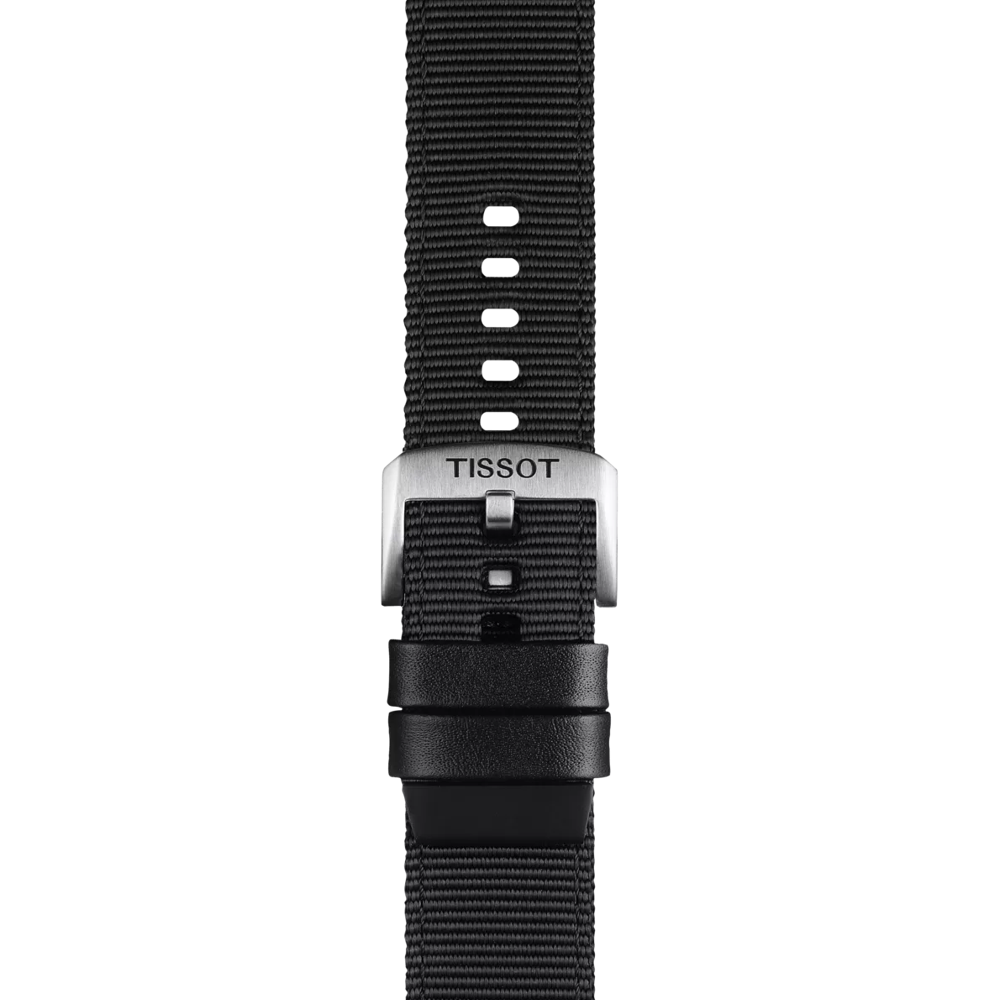 Tissot siyah tekstil kayış boynuz aralığı 22 mm