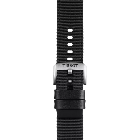 Tissot siyah tekstil kayış boynuz aralığı 22 mm