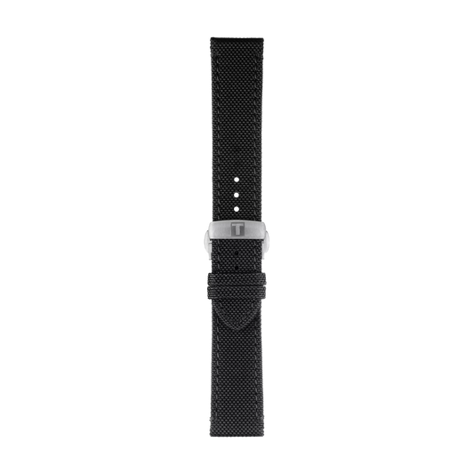 Tissot siyah kumaş kayış boynuz aralığı 21 mm