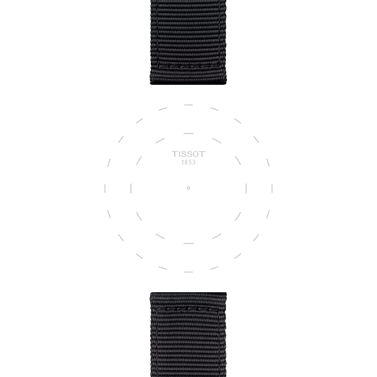 Tissot siyah tekstil kayış boynuz aralığı 22 mm
