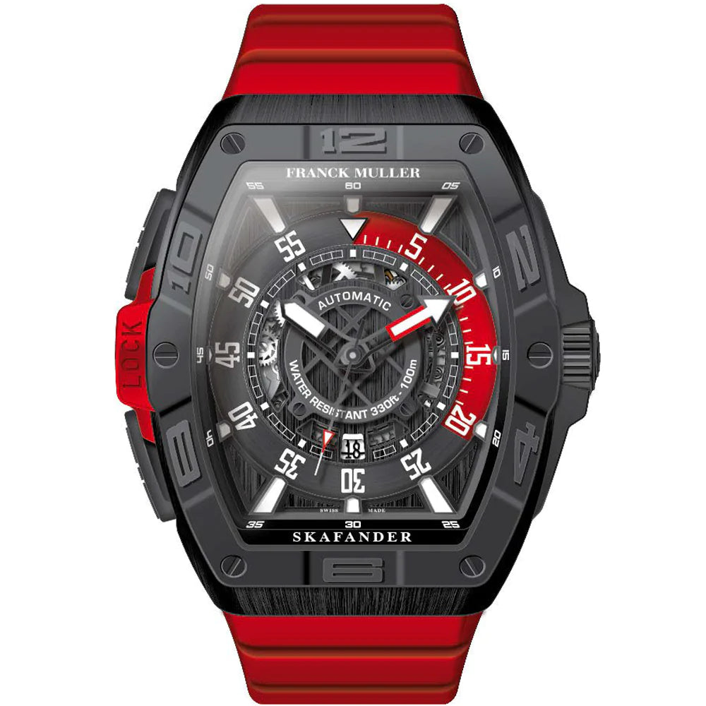 Skafander 46 Brushed Black Titanium - Red - SKF 46 DV SC DT (ER) (TTNRBR TTNR)