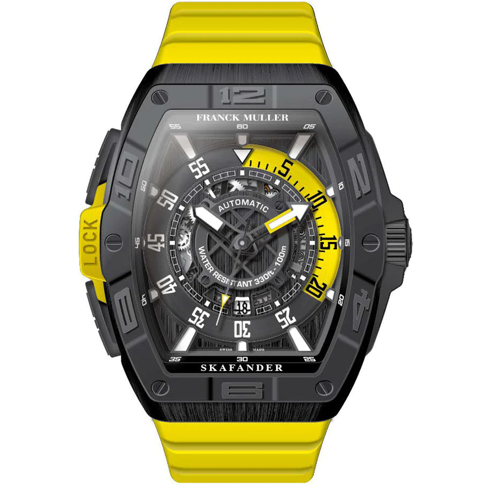 Skafander 46 Brushed Black Titanium - Yellow - SKF 46 DV SC DT (JA) (TTNRBR TTNR)