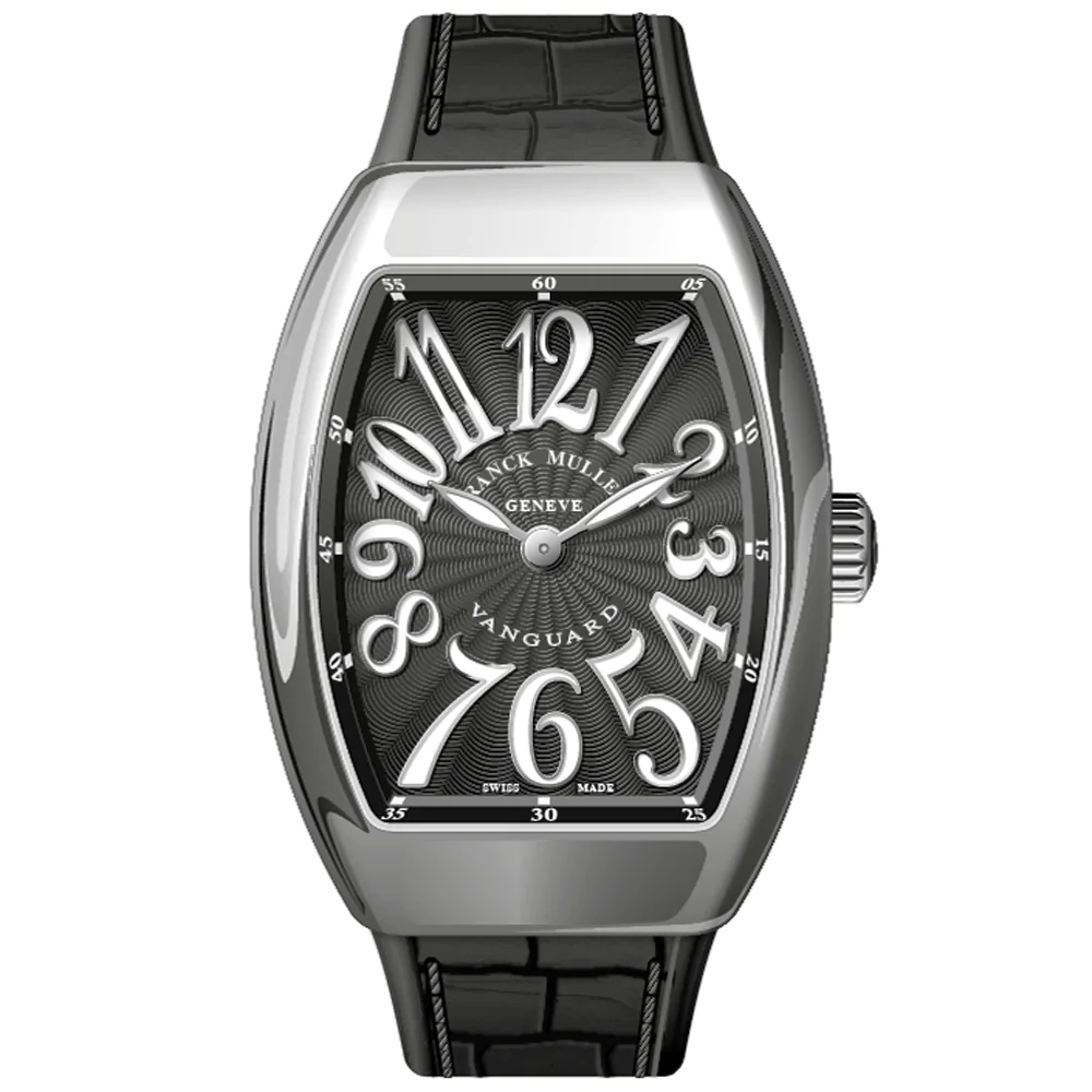 V32 Vanguard Lady Polished Stainless Steel Black Dial