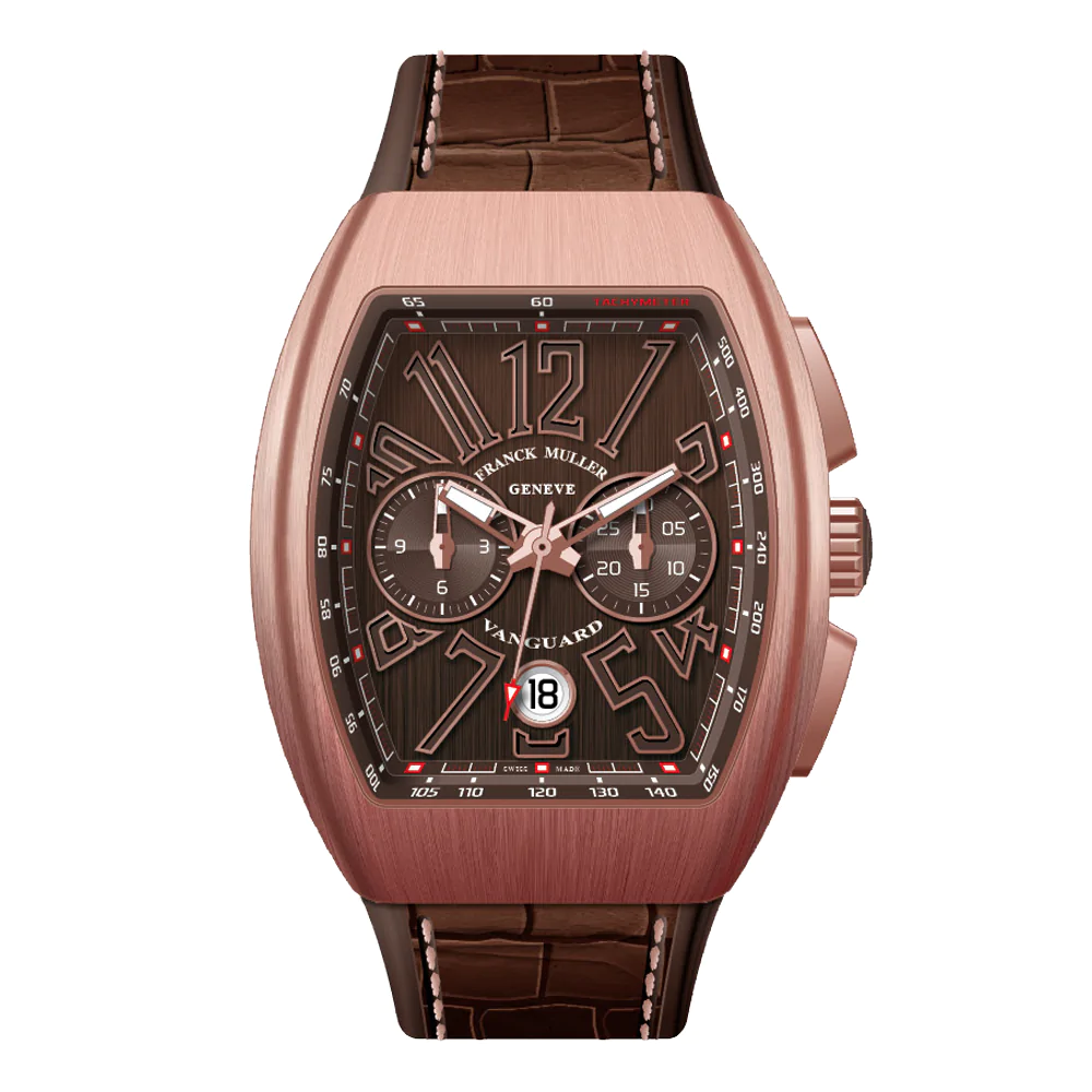 V41 Vanguard Chrono Brushed Rose Gold - Brown