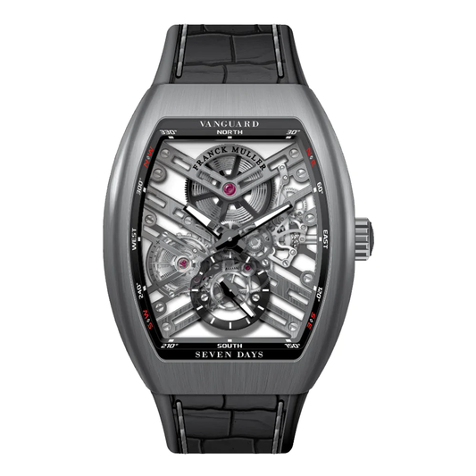 V41 Vanguard Seven Days Skeleton Brushed Titanium