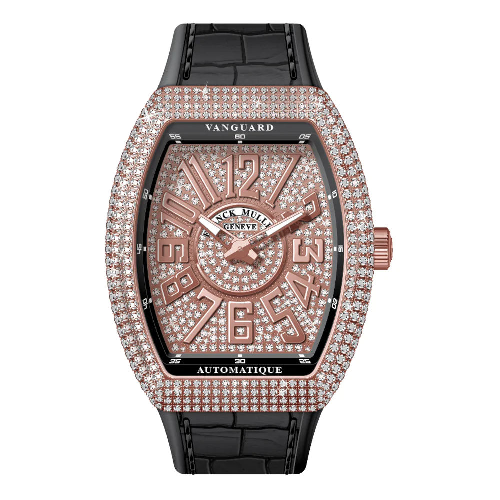 V41 Vanguard Slim Rose Gold White Diamonds Case and Dial