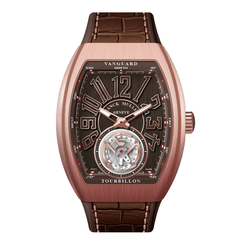 V41 Vanguard Tourbillon Brushed Rose Gold - Brown