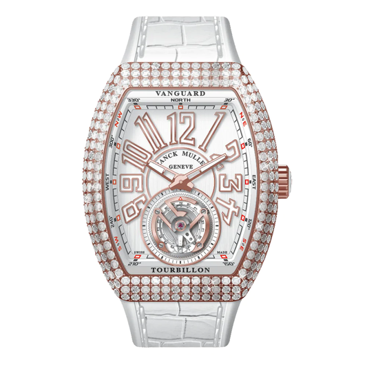 V41 Vanguard Tourbillon Rose Gold White Diamonds Case - White