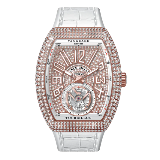 V41 Vanguard Tourbillon Rose Gold White Diamonds Case and Dial - White