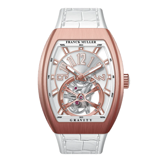 V41 Vanguard Gravity Tourbillon Brushed Rose Gold - White