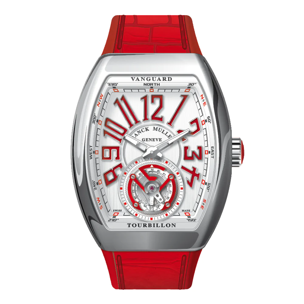 V41 Vanguard Tourbillon Stainless Steel - Red