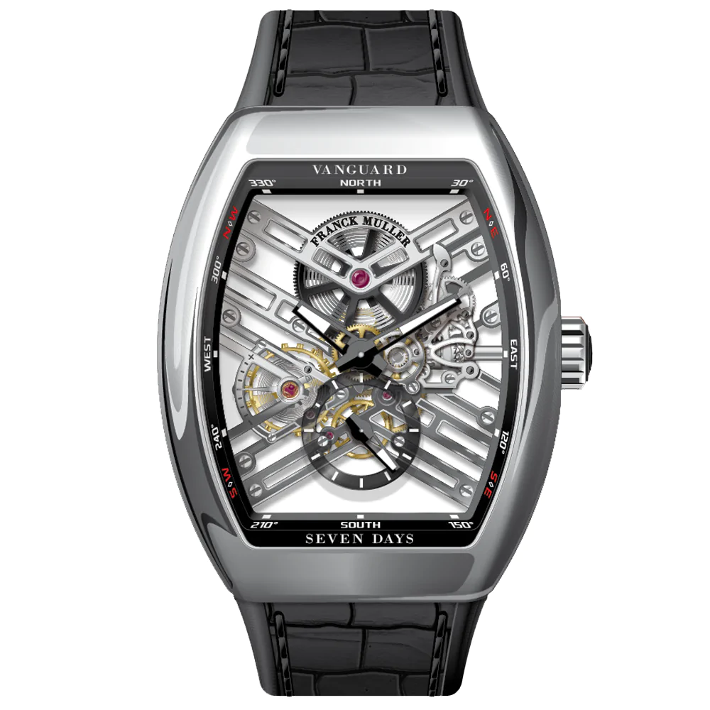 V45 Vanguard Stainless Steel Seven Days Skeleton