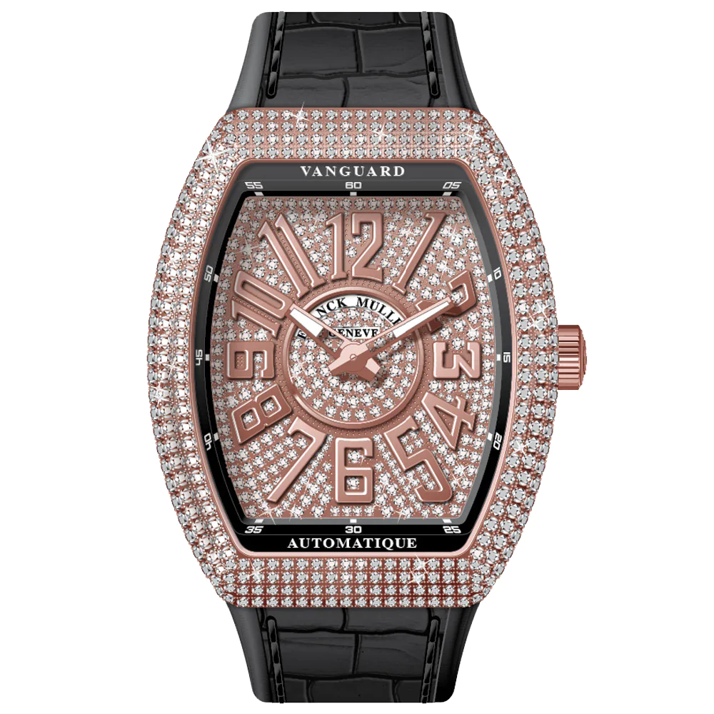 V45 Vanguard Slim Rose Gold White Diamonds Case and Dial