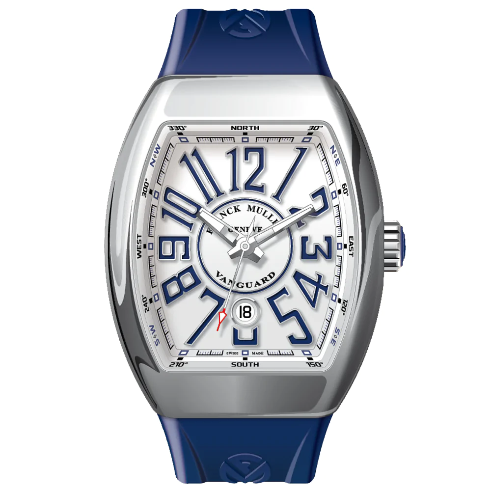 V45 Vanguard Stainless Steel White Dial - Blue