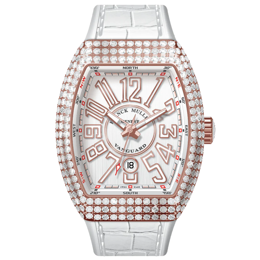 V45 Vanguard Rose Gold Diamond Bezel - White