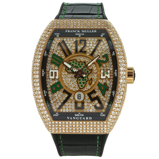 V45 Vanguard Classical Rose Gold Full Diamond "Pride of Nigeria" Piece Unique