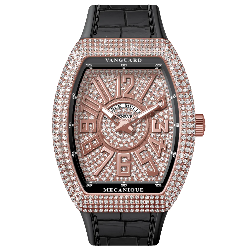 V45 Vanguard Slim Rose Gold White Diamonds Case and Dial