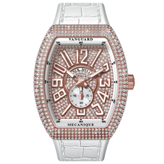 V45 Vanguard Slim Rose Gold White Diamonds Case and Dial White Numerals
