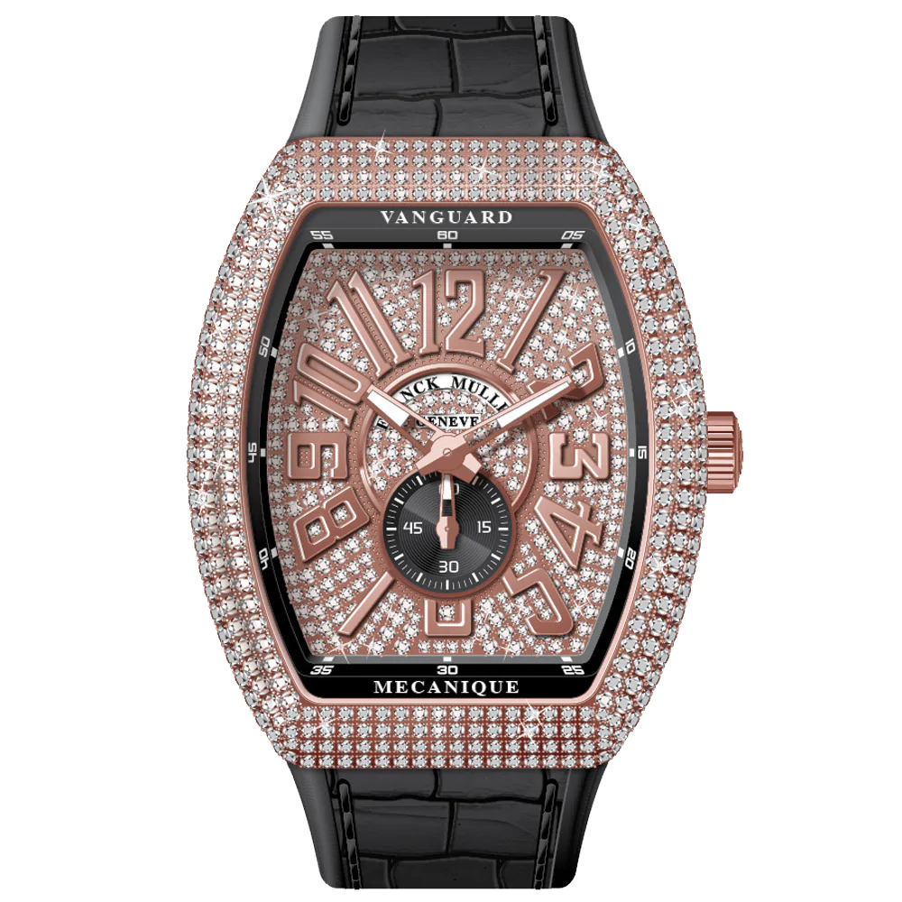 V45 Vanguard Slim Rose Gold White Diamonds Case and Dial