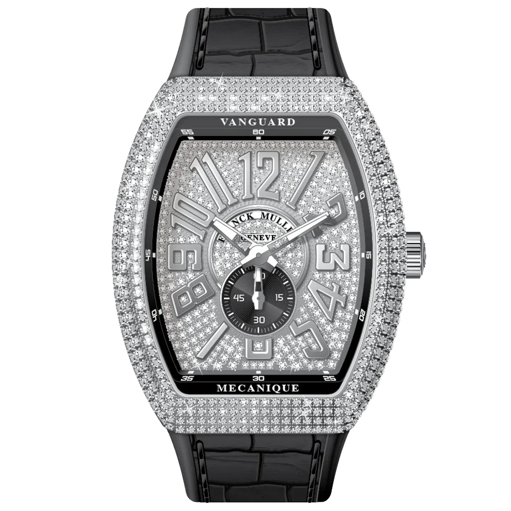 V45 Vanguard Slim Stainless Steel White Diamonds Case and Dial