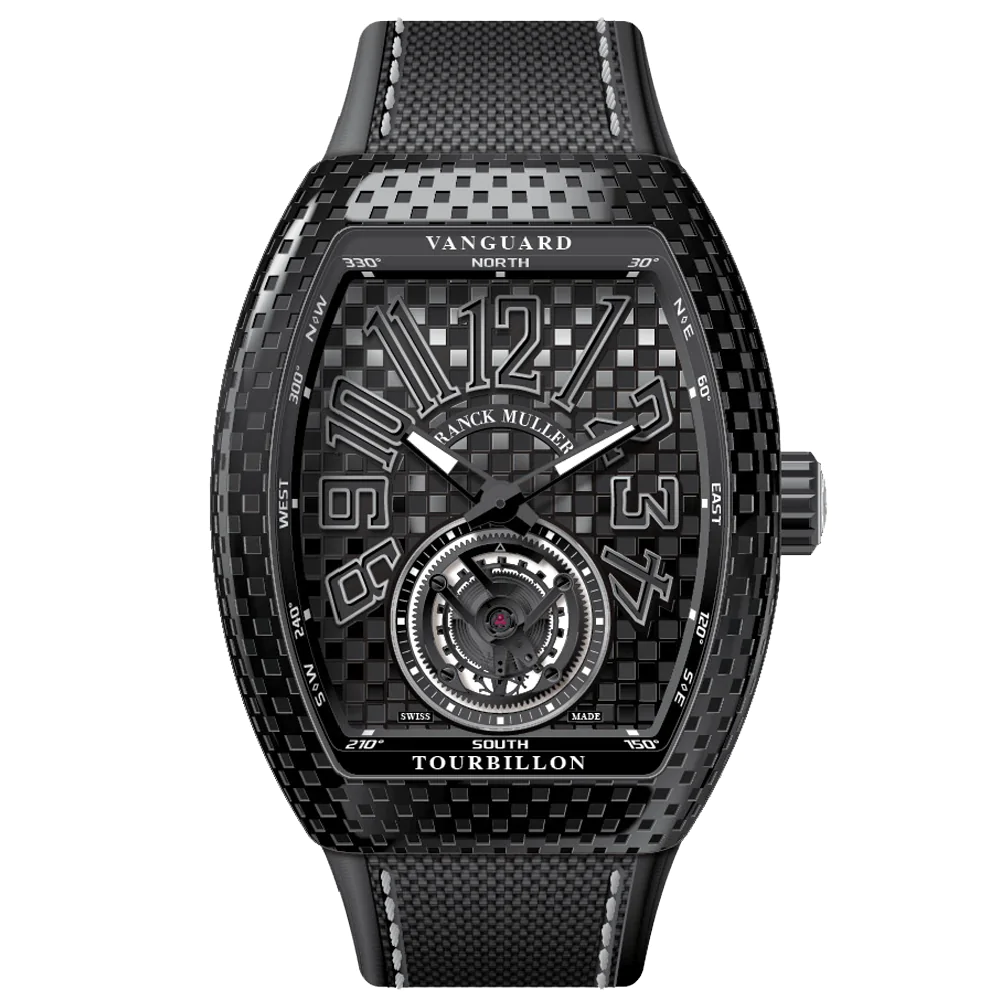 V45 Vanguard Pixel Black Stainless Steel Tourbillon