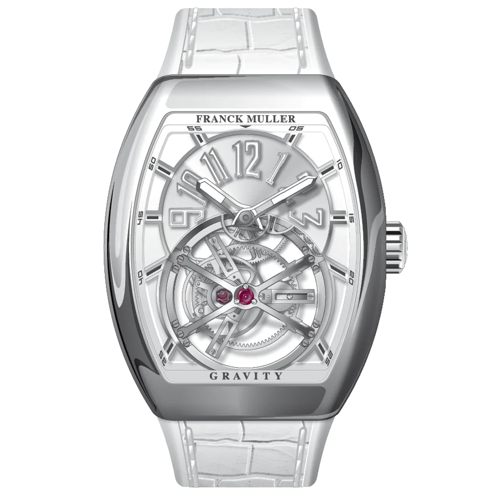 V45 Vanguard Gravity Tourbillon Polished Steel - White