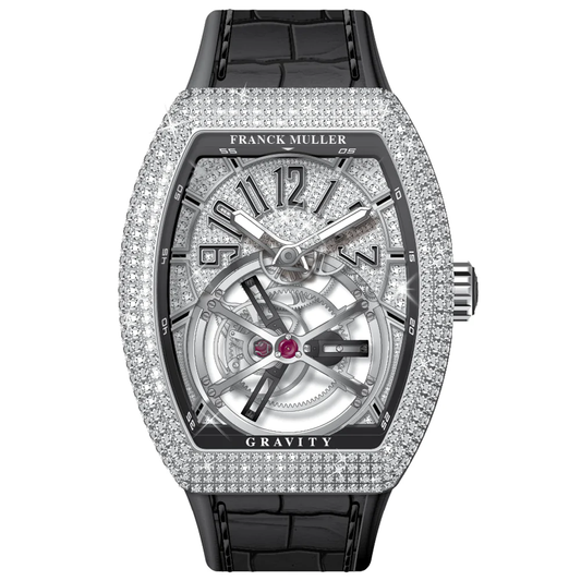V45 Vanguard Gravity Skeleton Tourbillon Stainless Steel Full Diamond