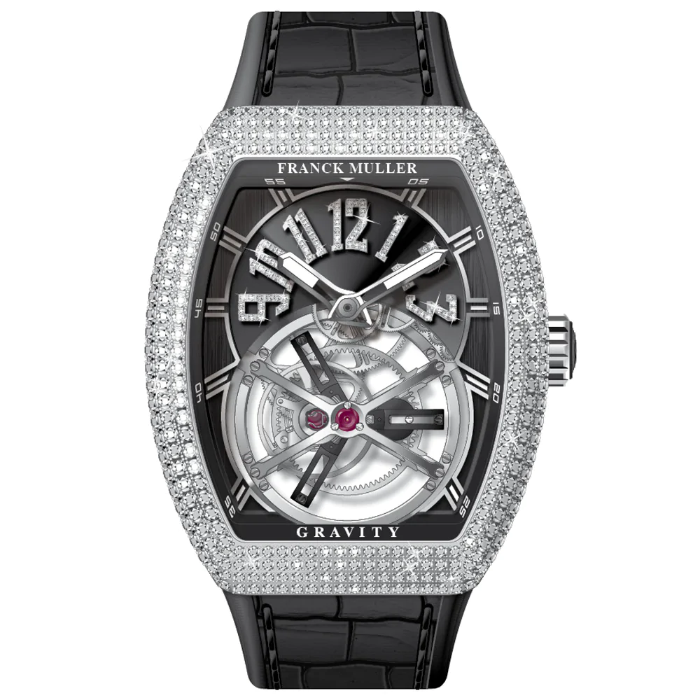 V45 Vanguard Gravity Tourbillon Steel Diamond Case & Numbers