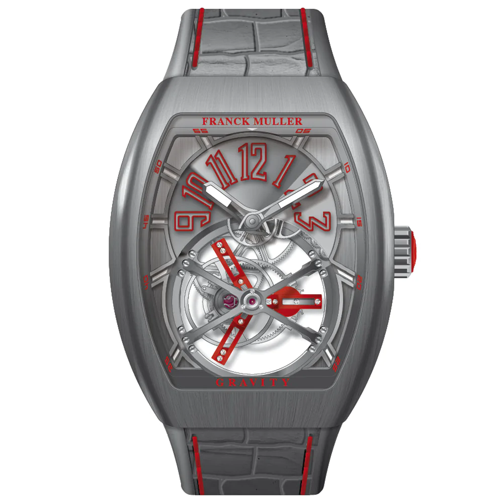 V45 Vanguard Gravity Tourbillon Brushed Titanium - Red