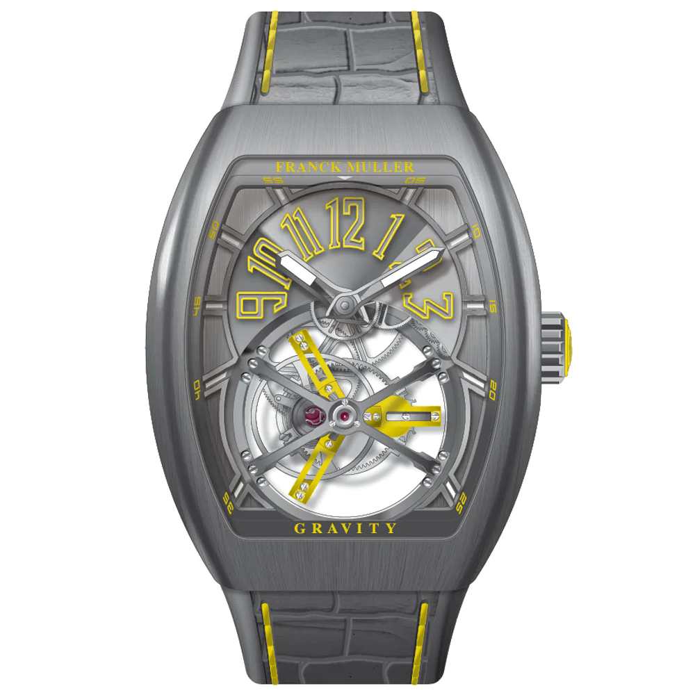 V45 Vanguard Gravity Tourbillon Brushed Titanium - Yellow