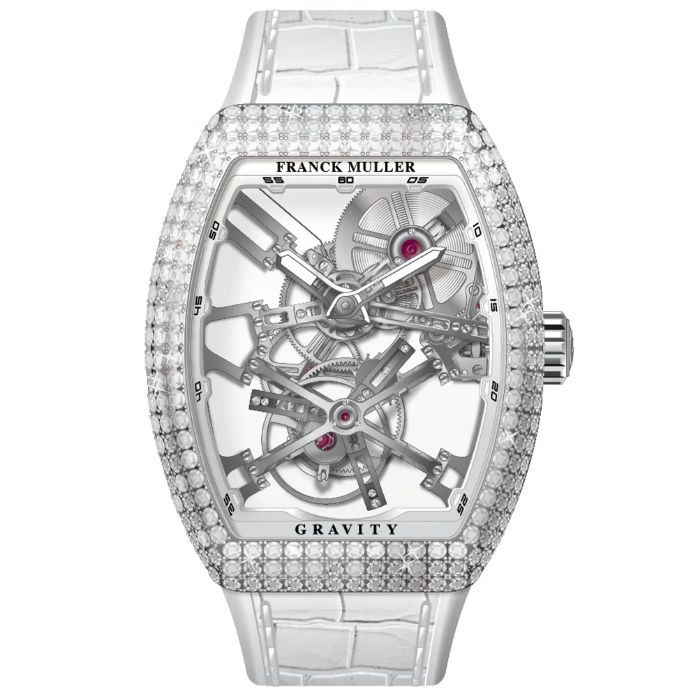 V45 Vanguard Gravity Skeleton Tourbillon Steel Diamond Case