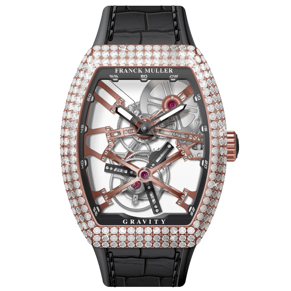 V45 Vanguard Gravity Skeleton Rose Gold & Diamond Case