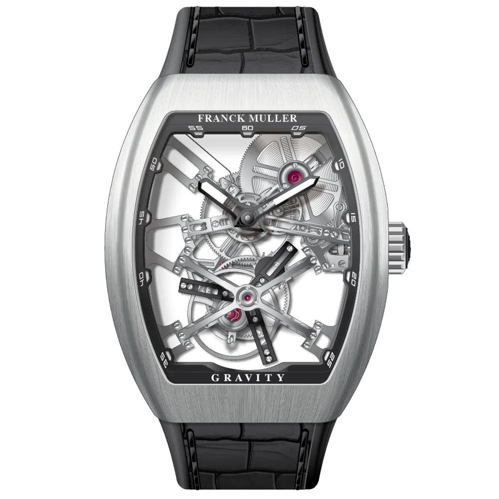 V45 Vanguard Gravity Skeleton Tourbillon Brushed Steel