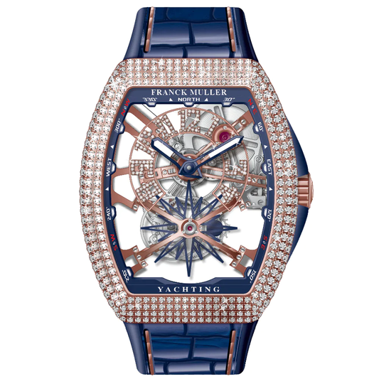 V45 Vanguard Yachting Rose Gold White Diamonds Case and Numerals Skeleton