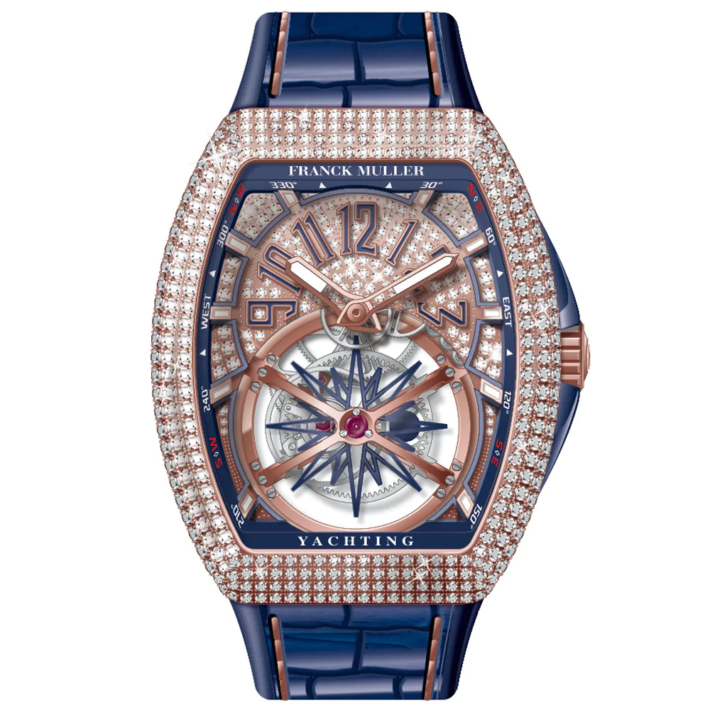 V45 Vanguard Full Diamond Yachting Rose Gold