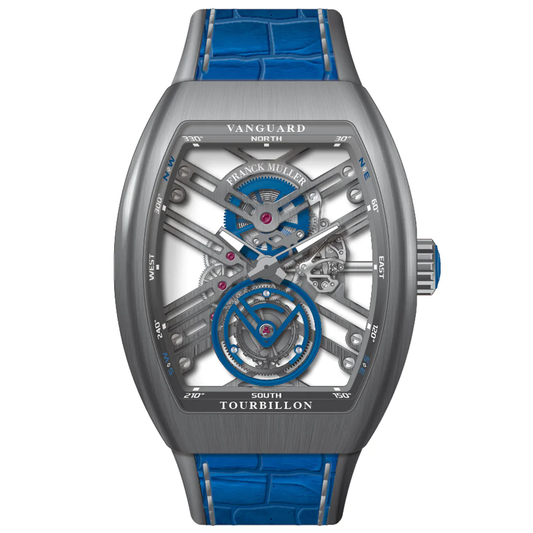 V45 Vanguard Tourbillon Skeleton Brushed Titanium - Blue