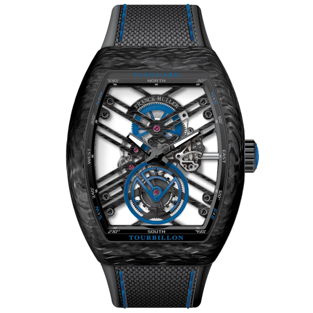 V45 Vanguard Tourbillon Skeleton Carbon - Blue