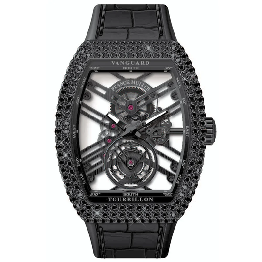 V45 Vanguard Tourbillon Skeleton Black Steel & Black Diamonds