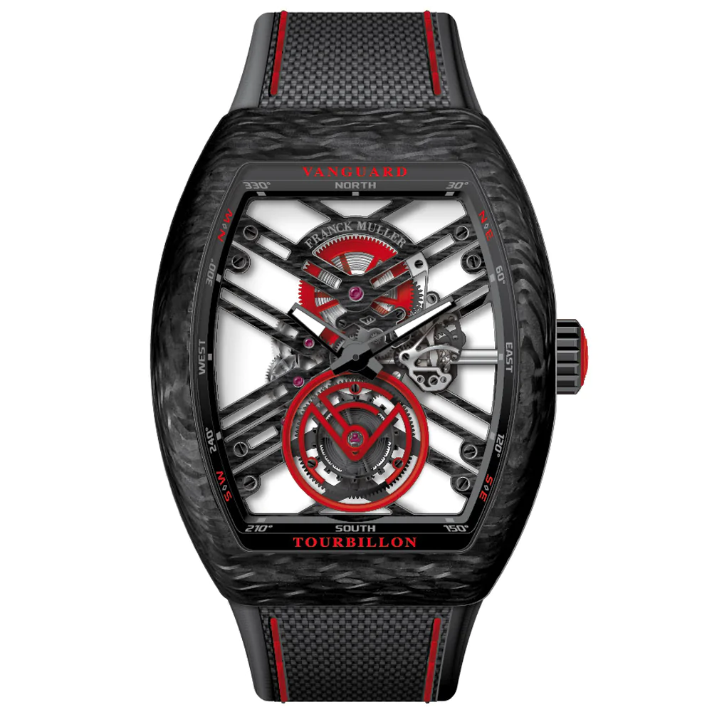 V45 Vanguard Tourbillon Skeleton Carbon - Red