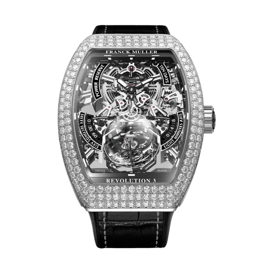 Vanguard Revolution 3 Skeleton Stainless Steel with Diamonds