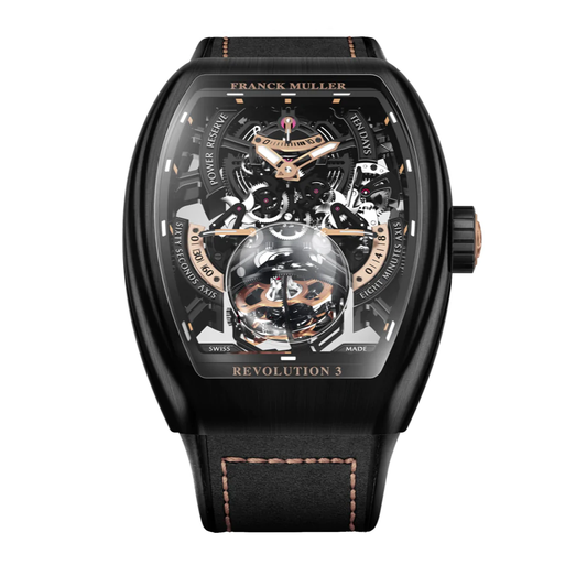 Vanguard Revolution 3 Skeleton Brushed Black Titanium - Rose Gold