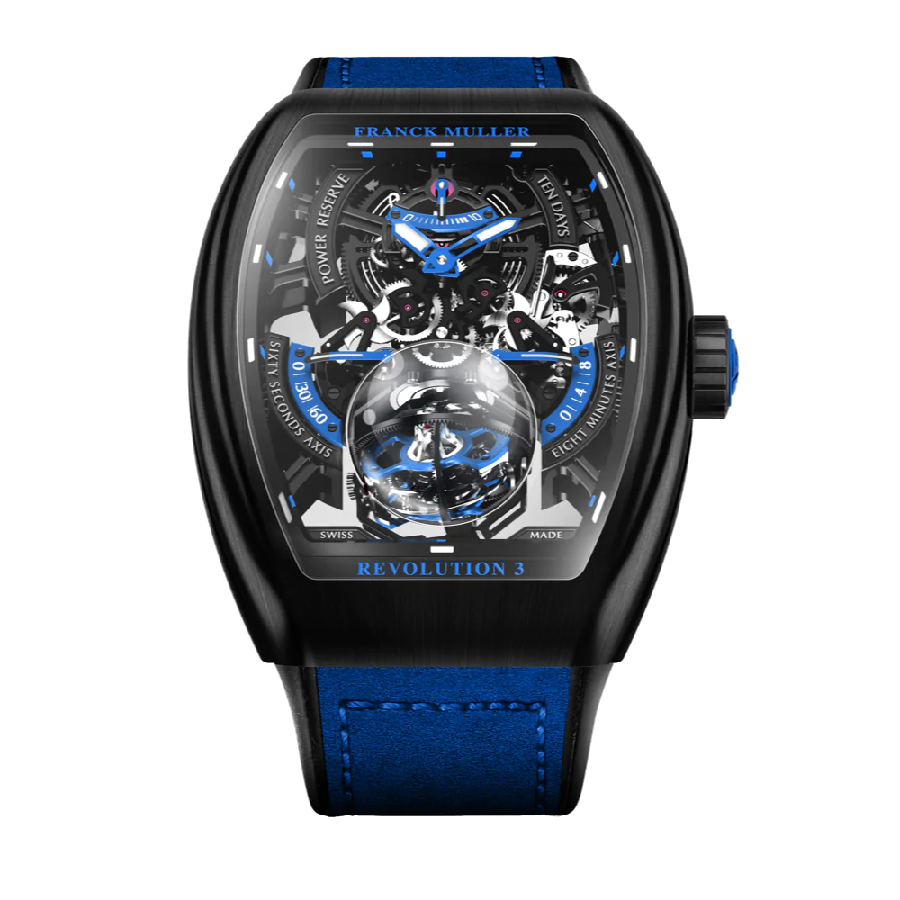 Vanguard Revolution 3 Skeleton Brushed Black Titanium - Blue