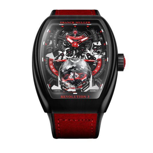 Vanguard Revolution 3 Skeleton Brushed Black Titanium - Red